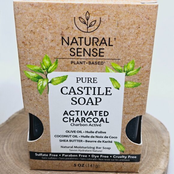 NEW NATURAL SENSE PLANT BASED PURE CASTILE SOAP ACTIVATED CHARCOAL & PEPPERMINT - Picture 4 of 6